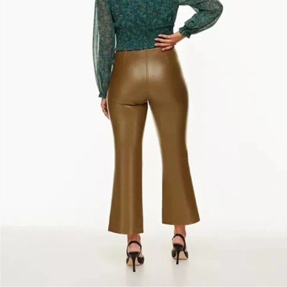 Wilfred Aritzia Adele Pant Flared Wide Leg Vegan Faux Leather Trouser High Rise - Picture 16 of 16